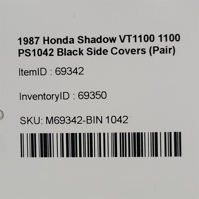1987 Honda Shadow VT1100 1100 Black Side Covers (Pair) Fairing PS1042