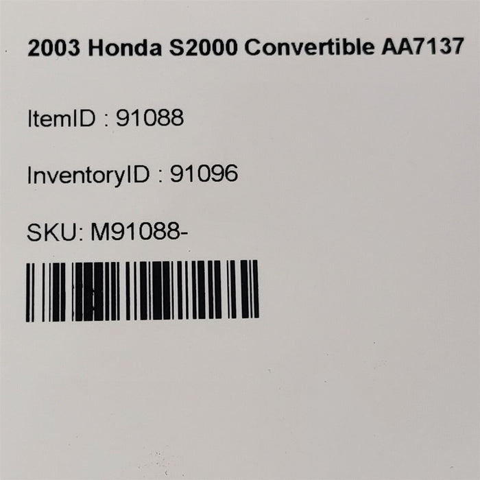 00-03 Honda S2000 Anti Roll Bar With Trim Cover Headrest Aa7137