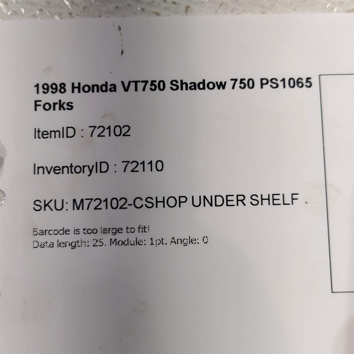 98-00 Honda Vt750 Shadow 750 Forks Suspension Fork Set PS1065