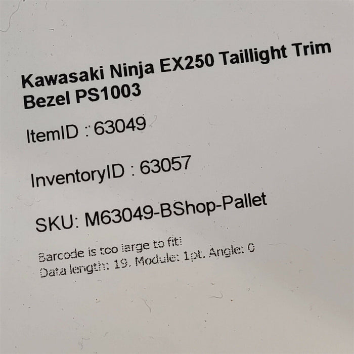 2008 Kawasaki Ninja EX250 Windshield Screen Lower Cover 36040-0063 Cowl PS1003