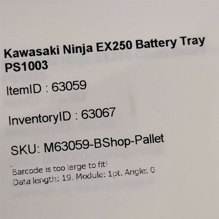 2008 Kawasaki Ninja EX250 Battery Tray box Holder PS1003