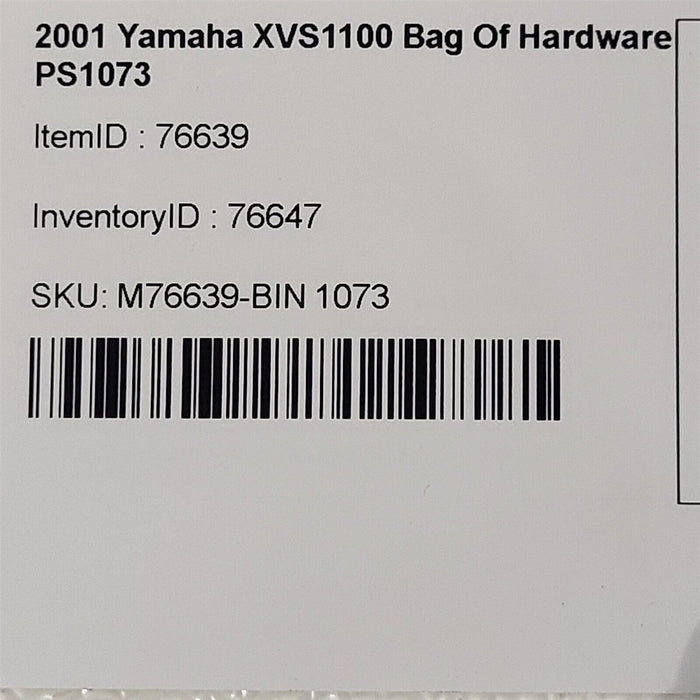 2001 Yamaha XVS1100 Bag Of Hardware Nuts Bolts PS1073