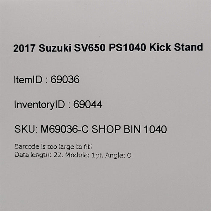 2017 Suzuki SV650 Kick Stand PS1040