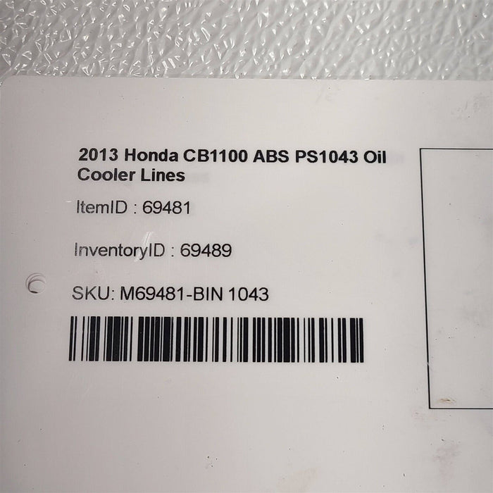 2013 Honda CB1100 ABS Oil Cooler Lines Line Pair PS1043