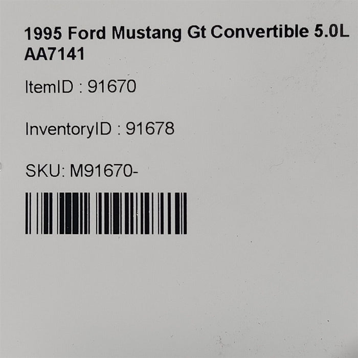 94-95 Mustang 5.0L Cruise Control Regulator Vacuum Actuator W/ Cable Oem Aa7141