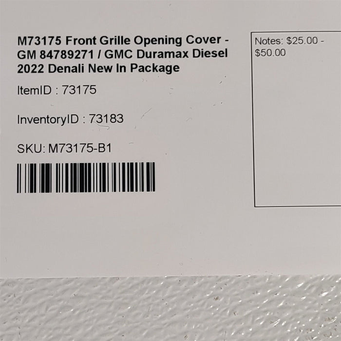 Winter Grille Cover GM 84789271 For GMC Duramax Diesel 2022 Denali M73175