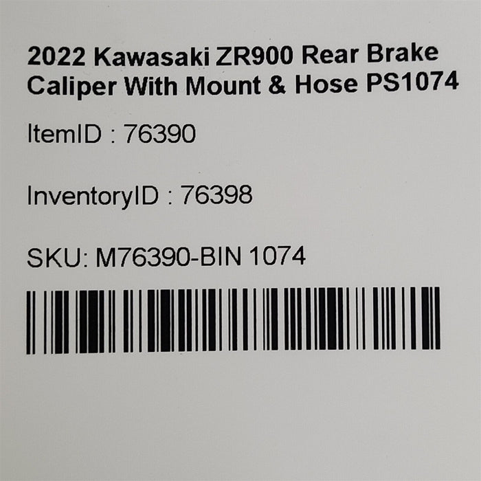 2022 Kawasaki ZR900 Rear Brake Caliper With Mount & Hose PS1074