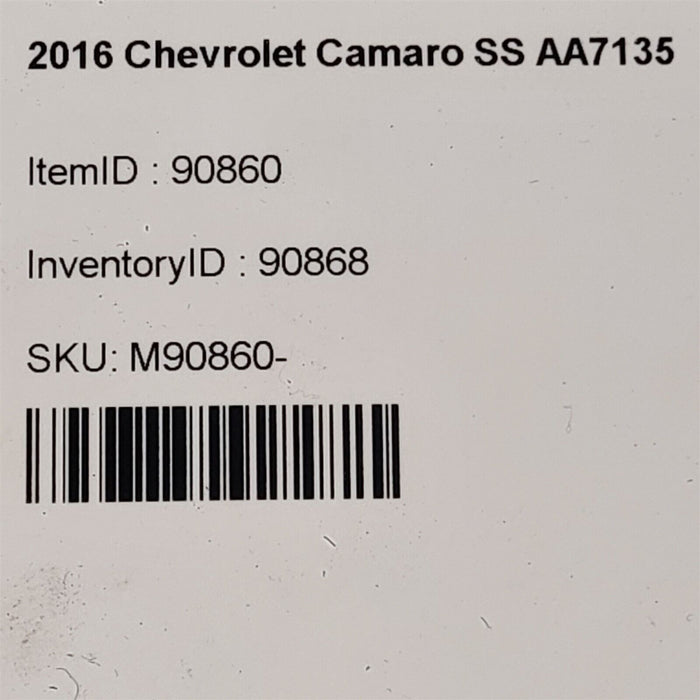 16-20 Camaro Ss 5 Spoke Black Wheel 20X9.5 Oem Aa7135