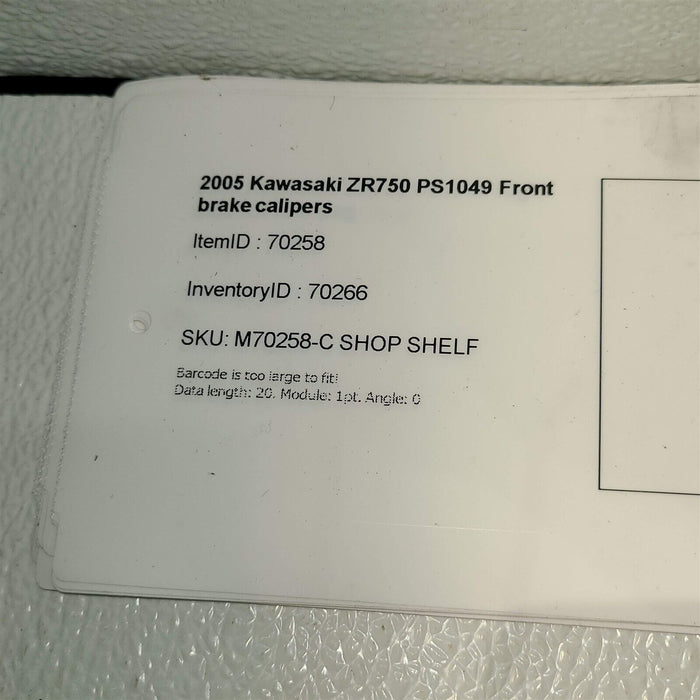 2005 Kawasaki ZR750 Front Brake Calipers Set Pair PS1049