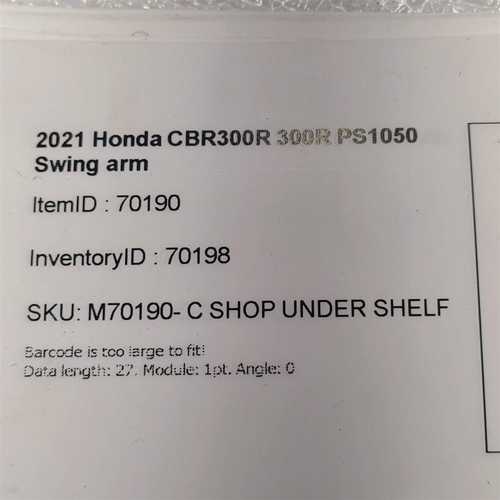 2021 Honda CBR300R 300R Swing Arm Swingarm PS1050