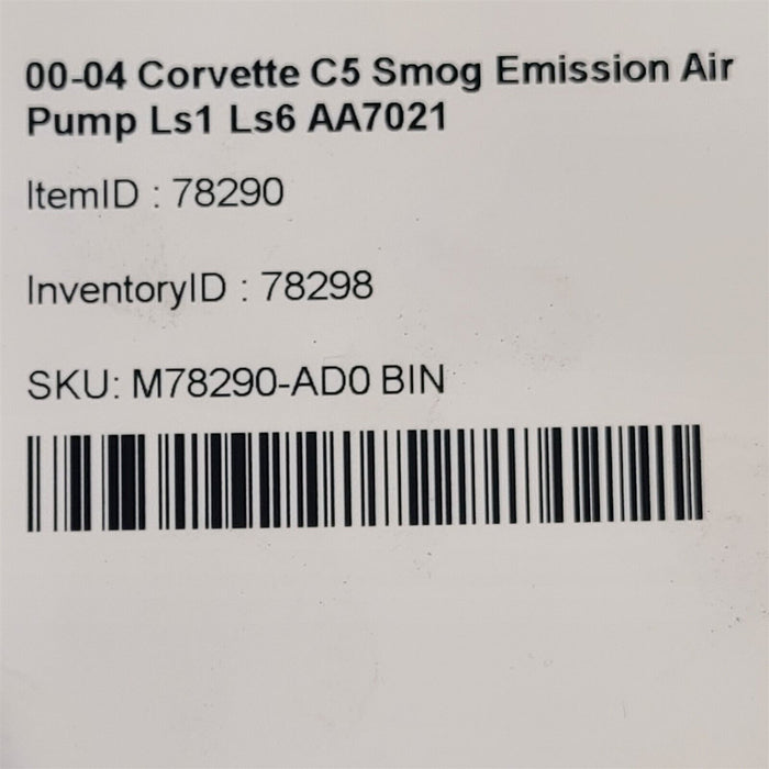 00-04 Corvette C5 Smog Emission Air Pump Ls1 Ls6 AA7021