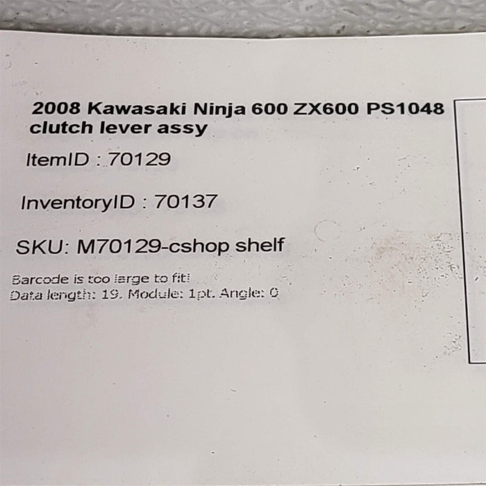 2008 Kawasaki Ninja 600 ZX600 clutch lever assy PS1048