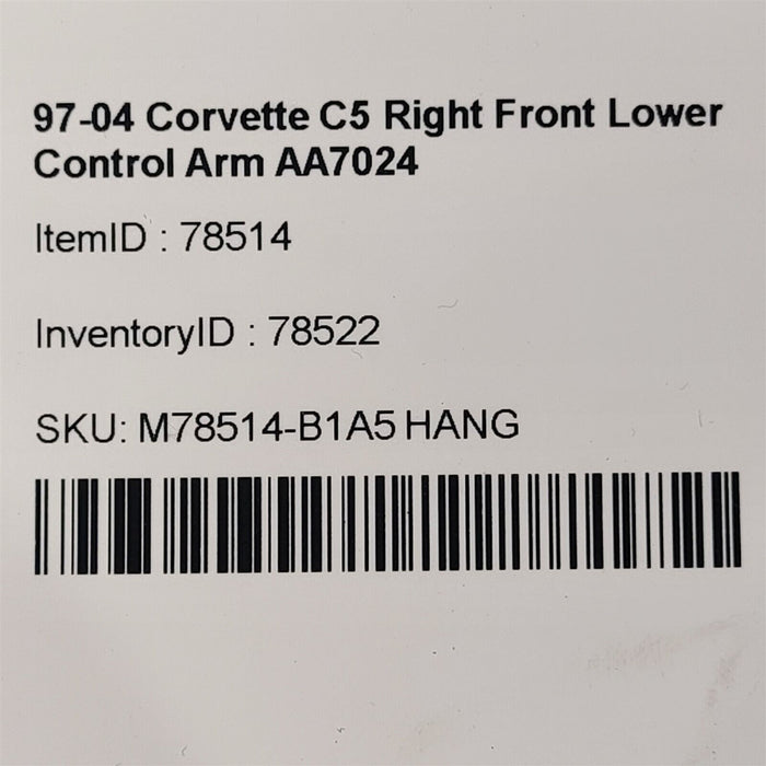 97-04 Corvette C5 Right Front Lower Control Arm Passenger AA7024