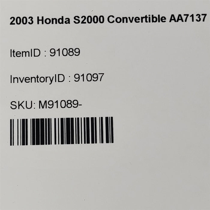 00-03 Honda S2000 Vents Compartment Aa7137