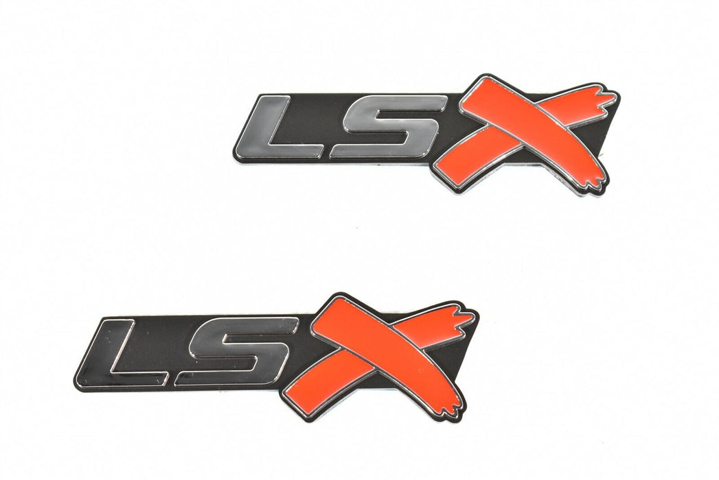 2 Pcs LSX Emblems Badge Chrome Chevy Camaro Corvette Firebird LS1 LS2 LS3 LS