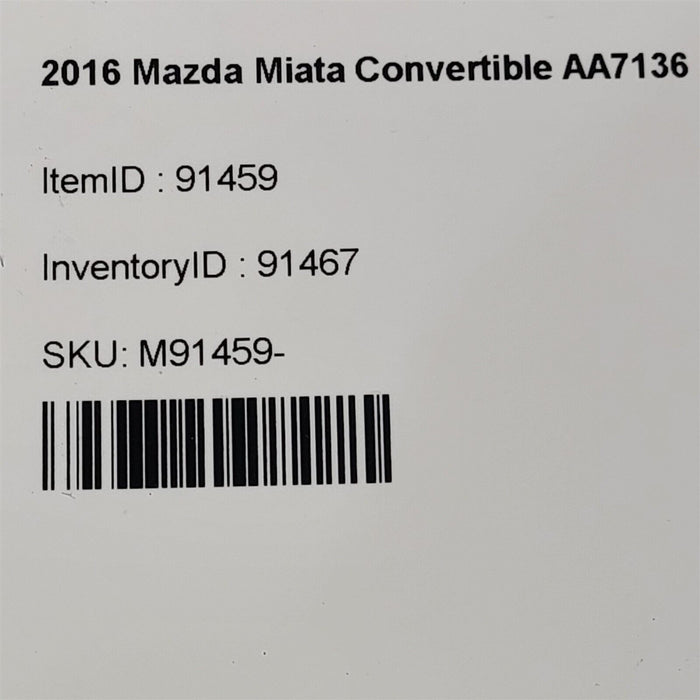 16-23 Mazda Miata Mx-5 Door Corner Window Glass Driver Lh Aa7136