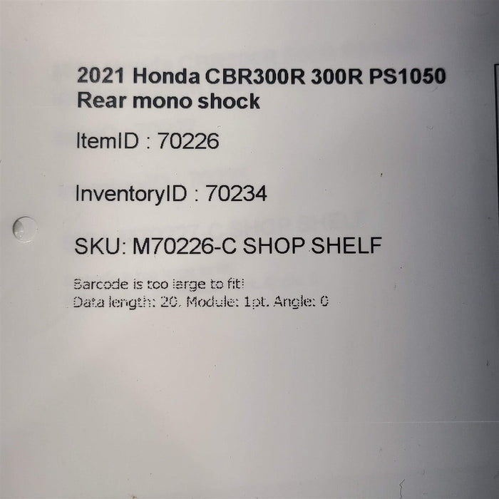 2021 Honda CBR300R 300R Rear Shock Absorber Coil Spring PS1050