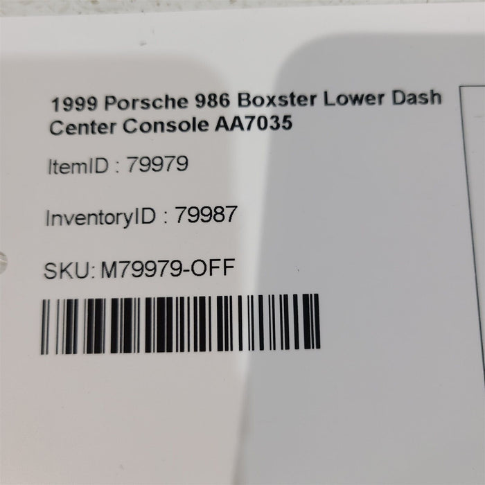 97-99 Porsche 986 Boxster Lower Dash Center Console AA7035
