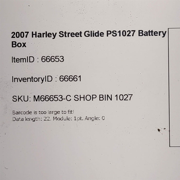 2007 Harley Street Glide Battery Box PS1027