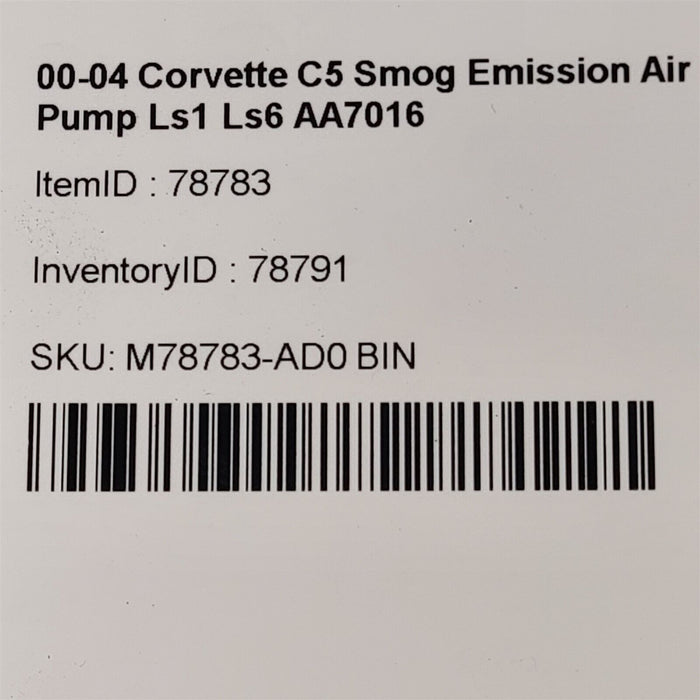 00-04 Corvette C5 Smog Emission Air Pump Ls1 Ls6 AA7016