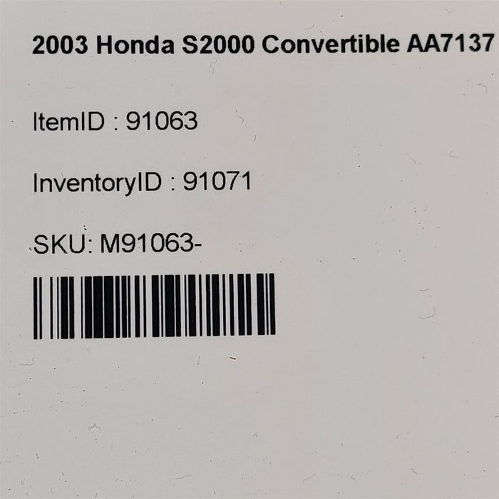 00-09 Honda S2000 Clutch Master Cylinder Aa7137