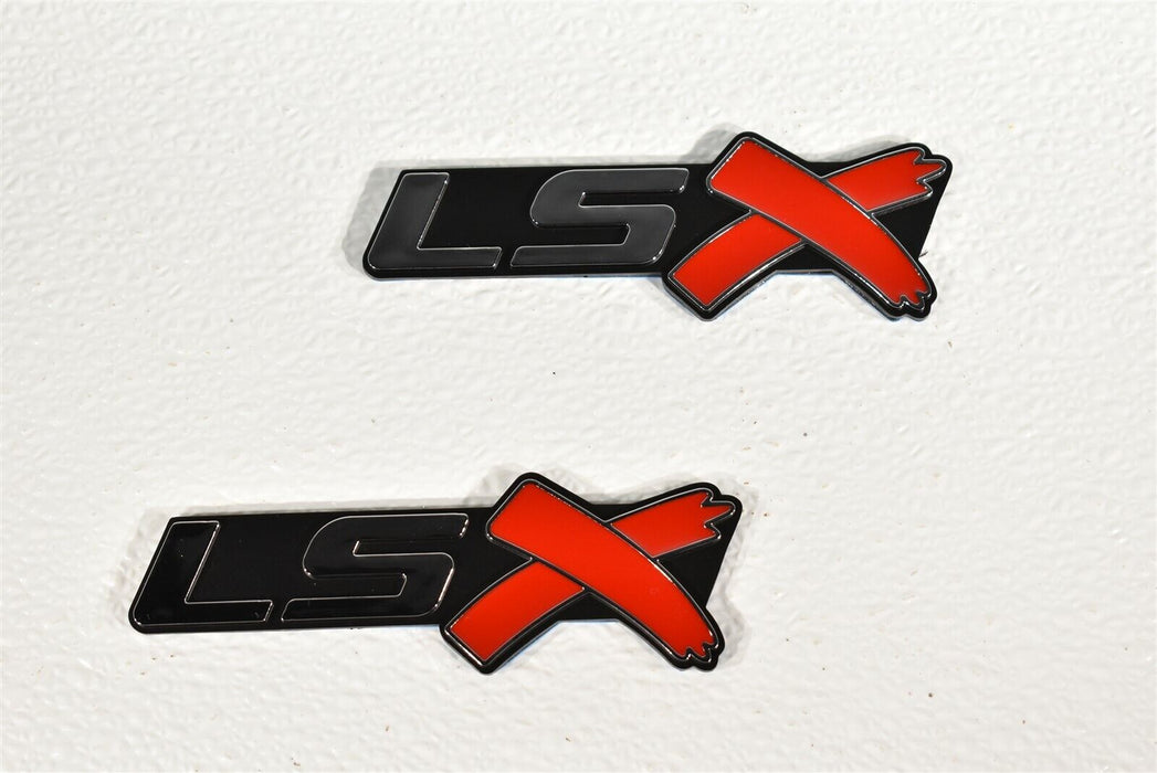 2 Pcs LSX Emblems Badge Chrome Chevy Camaro Corvette Firebird LS1 LS2 LS3 LS