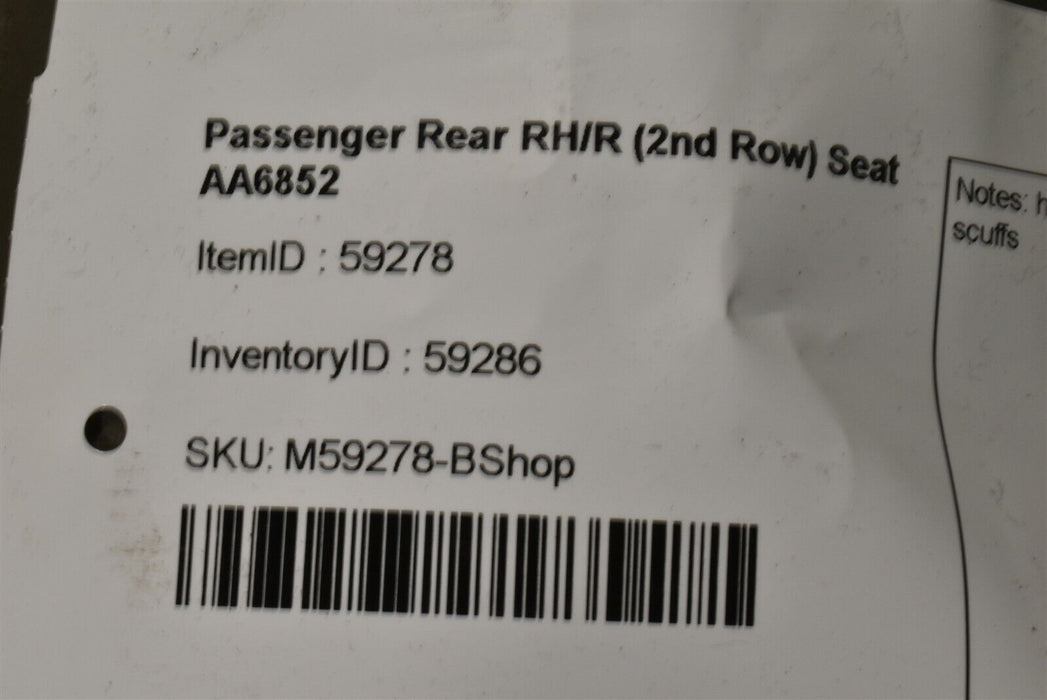 03-07 Hummer H2 Passenger Seat Rear Rh/R (2Nd Row) Grey Aa6852