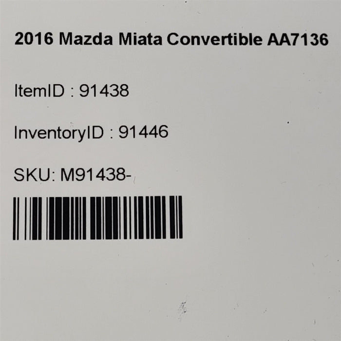 16-19 Mazda Miata Mx-5 Rack Pinion Wiring Harness Steering Gear Aa7136