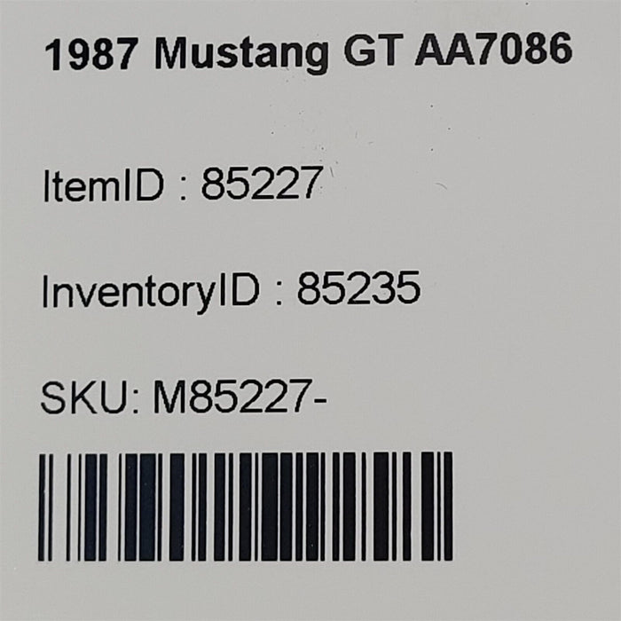 87-93 Mustang Gt Lx Windshield Wiper Cowl Aa7086