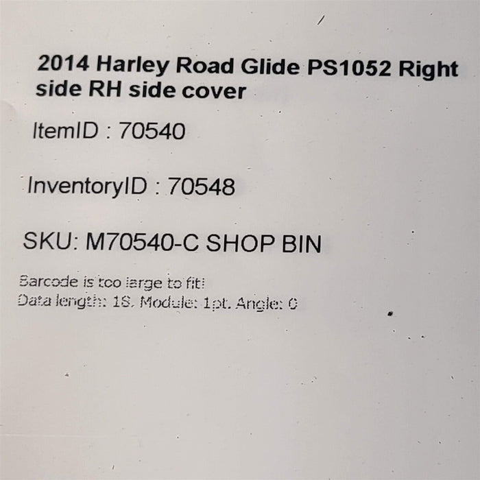 2014 Harley Road Glide Right Fairing Cover Trim Cover PS1052