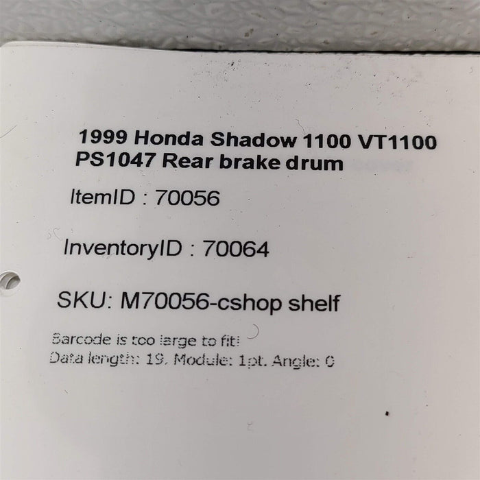 1999 Honda Shadow 1100 VT1100 Rear Brake Drum PS1047