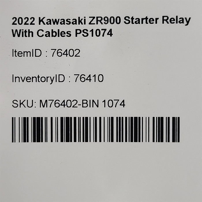 2022 Kawasaki ZR900 Starter Relay With Cables PS1074
