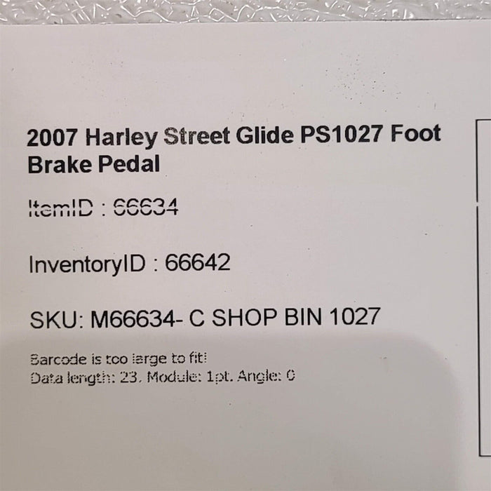 2007 Harley Street Glide Foot Brake Pedal Lever PS1027