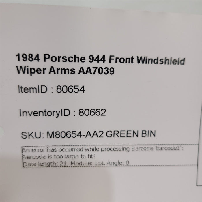 82-85 Porsche 944 Front Windshield Wiper Arms AA7039