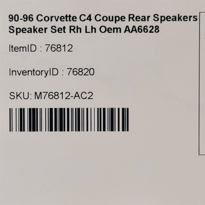 90-96 Corvette C4 Coupe DELCO Rear Speakers Speaker Set Oem 30k Miles AA6628