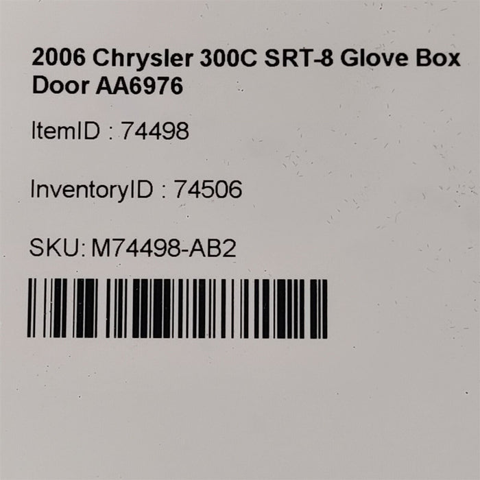 2006 Chrysler 300C SRT-8 Glove Box Door AA6976