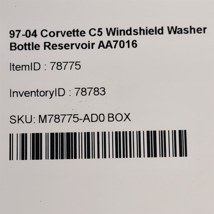 97-04 Corvette C5 Windshield Washer Bottle Reservoir AA7016