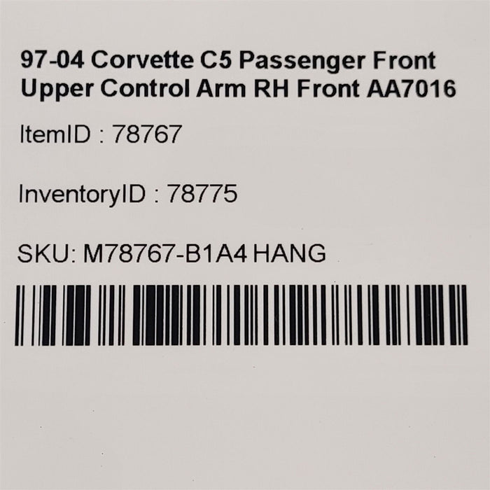 97-04 Corvette C5 Passenger Front Upper Control Arm RH Front AA7016