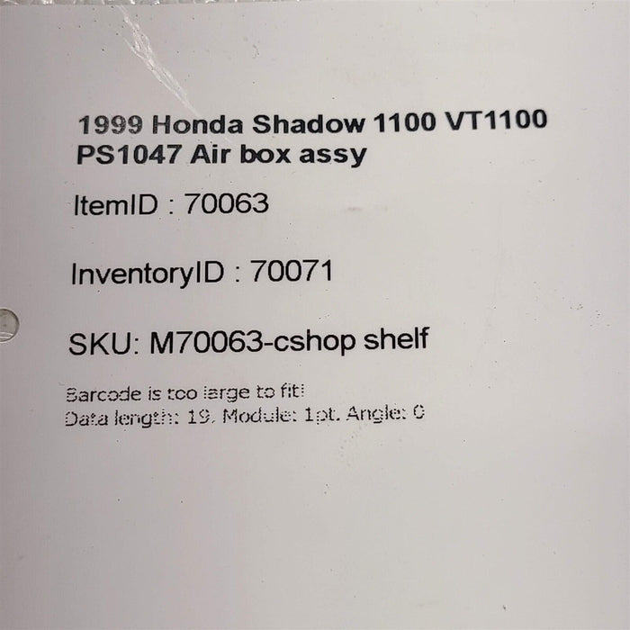 1999 Honda Shadow 1100 VT1100 Air Cleaner Filter Box Housing PS1047