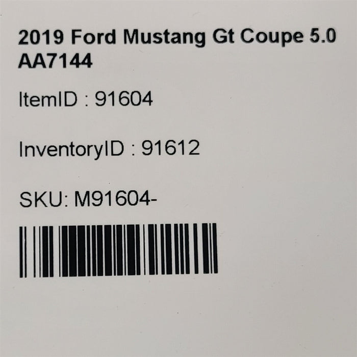 18-20 Ford Mustang Gt Coupe 5.0 Crash Pad Plastic Support Aa7144