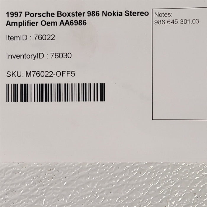 97-99 Porsche Boxster 986 Nokia Stereo Amplifier Oem Audio Amp AA6986