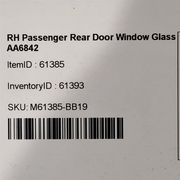2004 Jaguar X-type RH Passenger Rear Door Window Glass AA6842