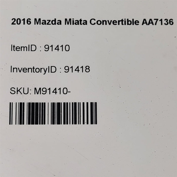 16-23 Mazda Miata Mx-5 Driveshaft Drive Shaft Automatic Trans 36K Aa7136