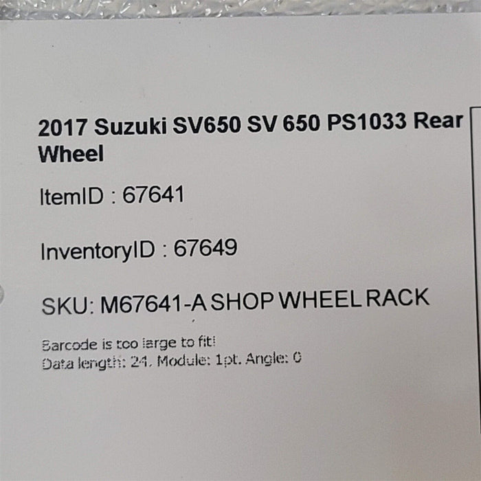 2006 Suzuki SV650 SV 650 Rear Wheel PS1033