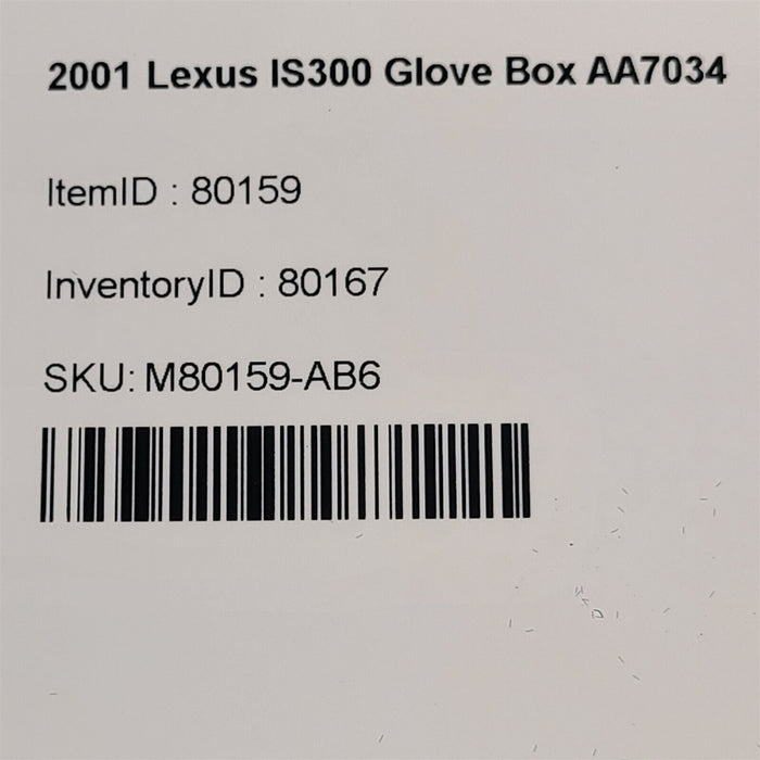 01-05 Lexus IS300 Glove Box AA7034