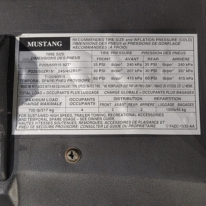 94 95 Ford Mustang Glove Box Opal Grey AA6981