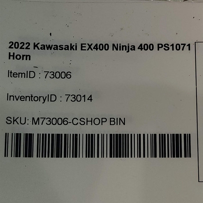 2022 Kawasaki Ex400 Ninja 400 Horn Ps1071