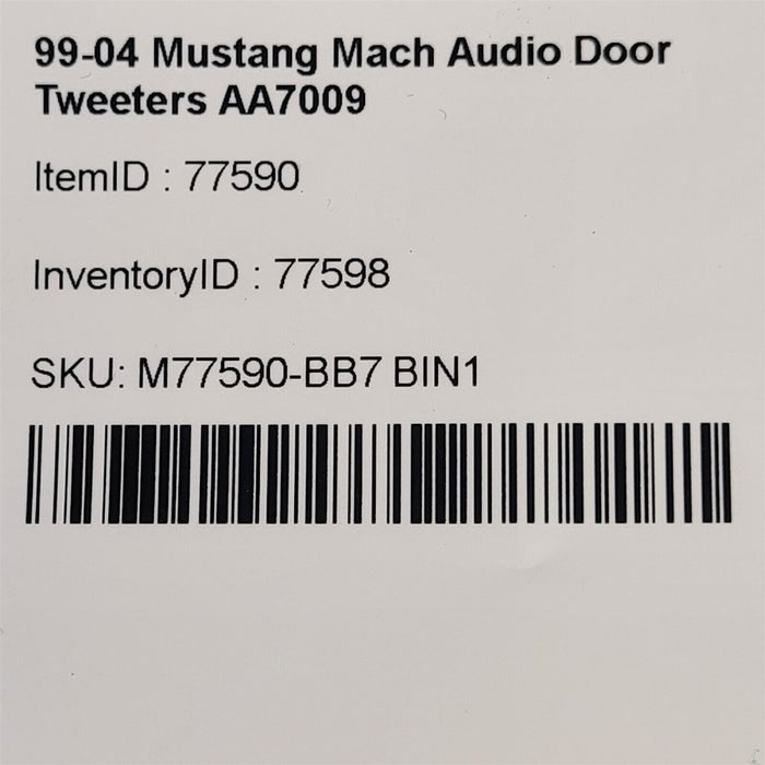 99-04 Mustang Mach Audio Door Tweeters Speaker Pair Speakers AA7009