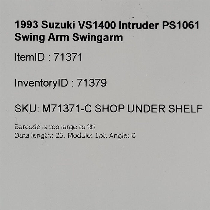 1993 Suzuki VS1400 Intruder Swing Arm Swingarm PS1061