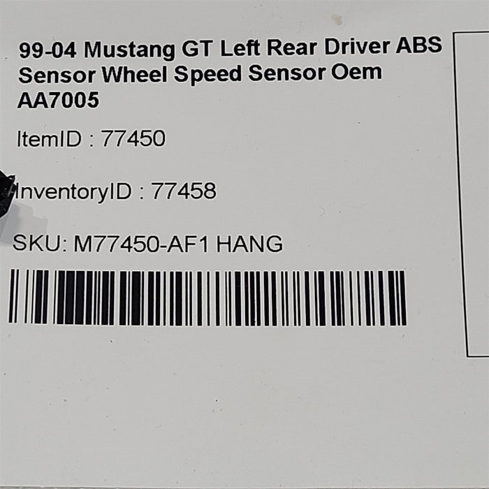 99-04 Mustang GT Left Rear Driver ABS Sensor Wheel Speed Sensor Oem AA7005
